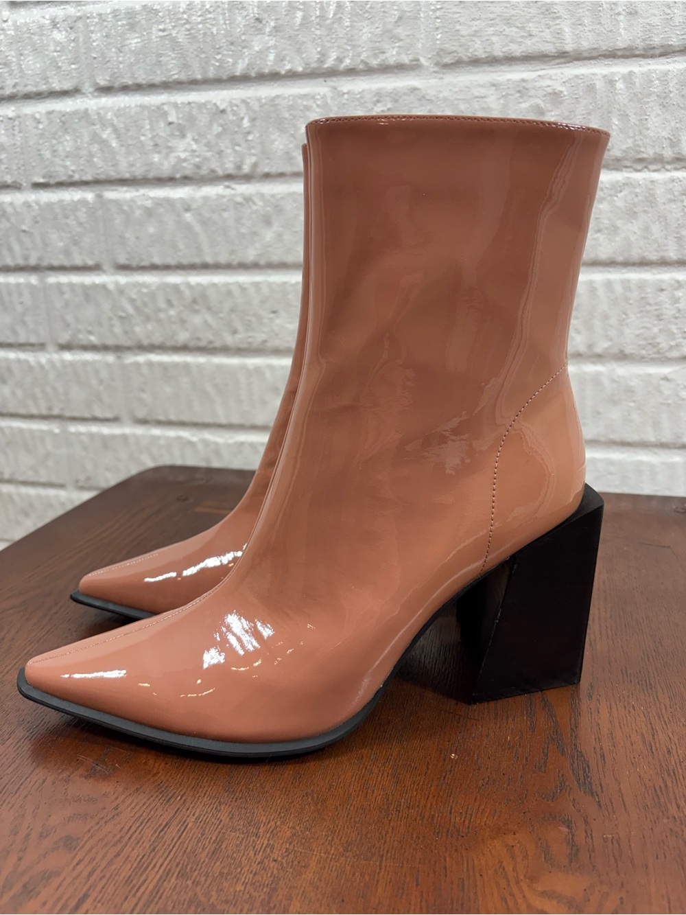 Jeffrey Campbell La-Siren Blush Patent Boot Size 10 NWOB